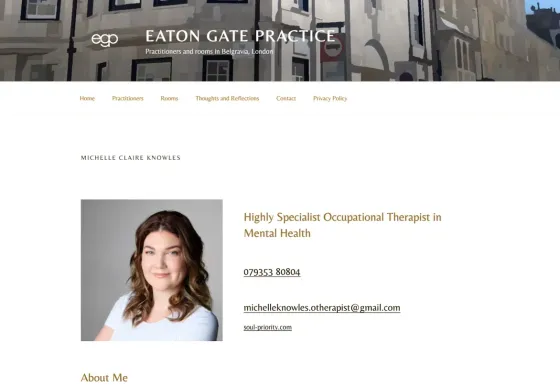 Screenshot of Michelle Claire Knowles's Eaton Gate Practice practitioner profile